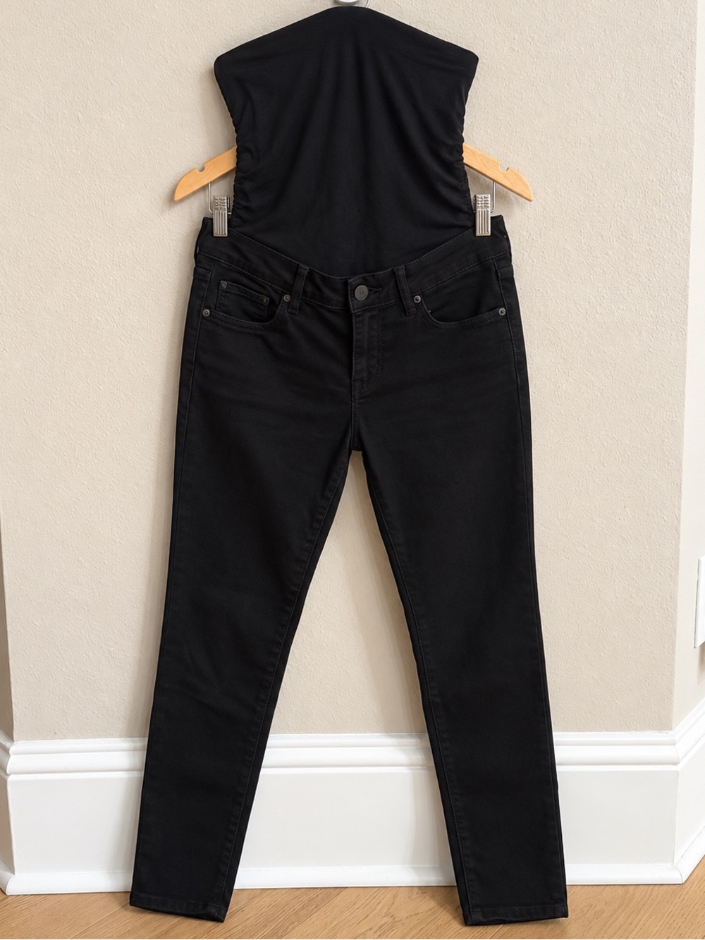 BLANQI Denim Maternity Belly Support Skinny Jeans - Black Wash